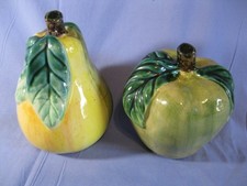 Set Of 2 Glazed Ceramic Apple