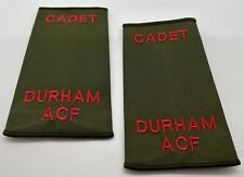 British Military Green Durham Army Cadet Force ACF Rank Slide Pair