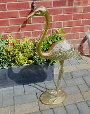 (#1360) large brass Flamingo bird statue ornament   (pick Up only)