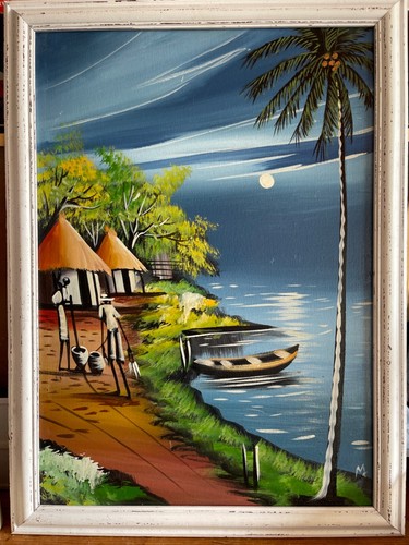 African oil painting board - african,