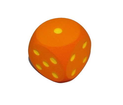 Giant orange foam dice - dice, 16cm