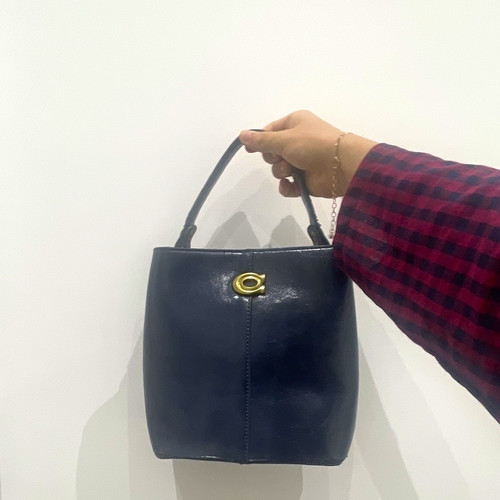 Loewe navy leather top handle - loewe,