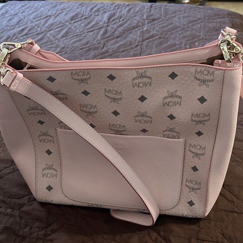 Mcm pink logo print shoulder - logo,