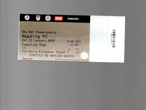 Used ticket millwall v - used,