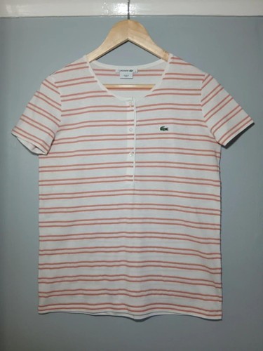 Lacoste pink white stripe - lacoste,