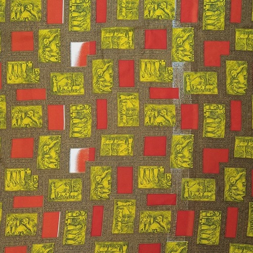 Vintage 1950s fabric orange - vintage,