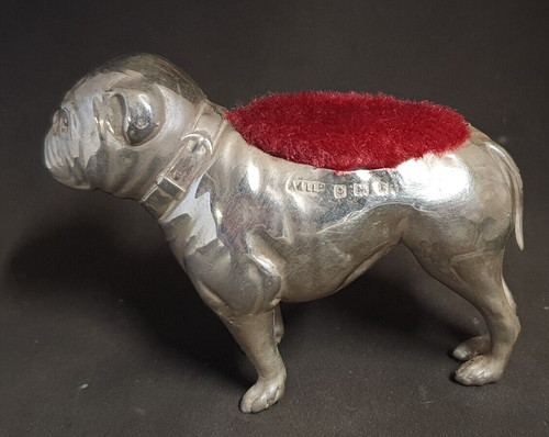 Novelty solid silver bulldog - solid,