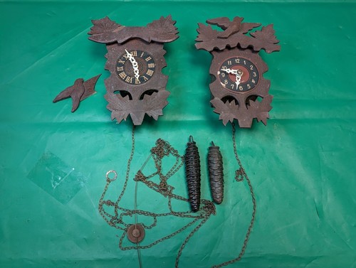 Vtg german carved wood cuckoo - vtg.,