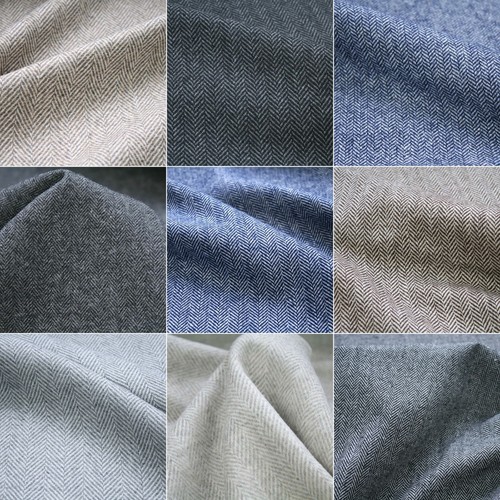 Herringbone tweed wool blend - tweed,