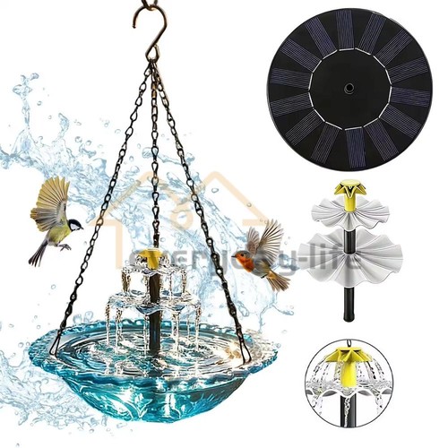 Hanging solar bird bath - bird,