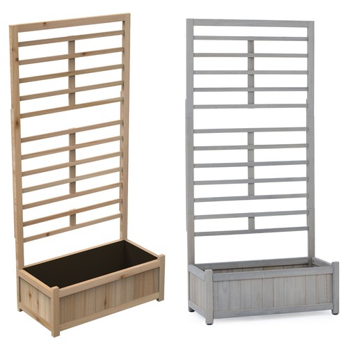 Raised wooden planter - wooden,