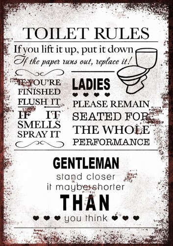 Toilet rules humorous vintage - humorous,
