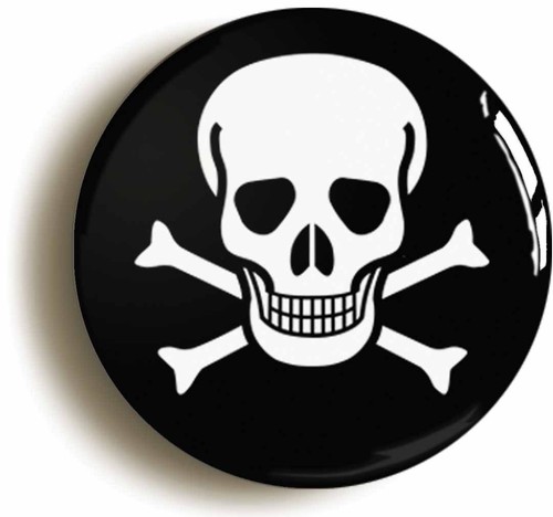 Skull and cross bones badge - bones,