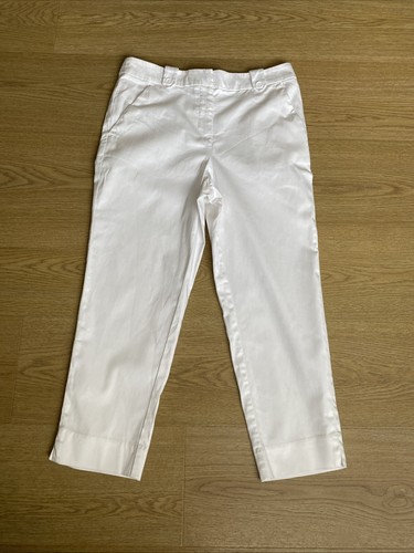 Uk8 white cropped trousers - white,