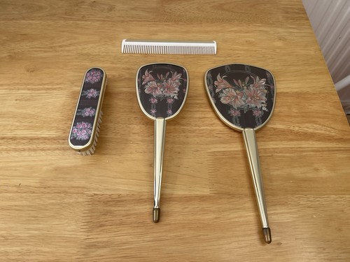 Vintage floral vanity set - vintage,