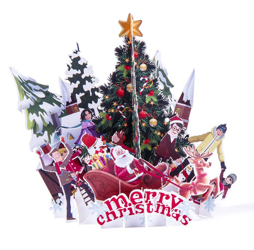 New christmas pop greeting - up,