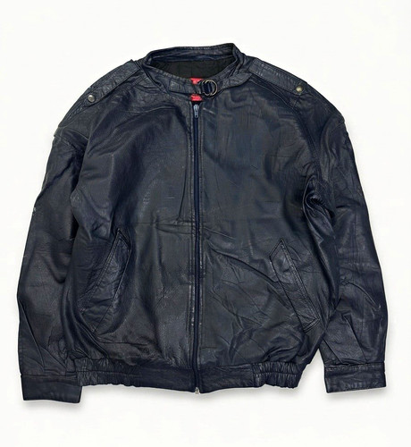 Vintage 90s navy real - real, leather