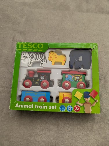 Tesco wooden animal train - wooden, set