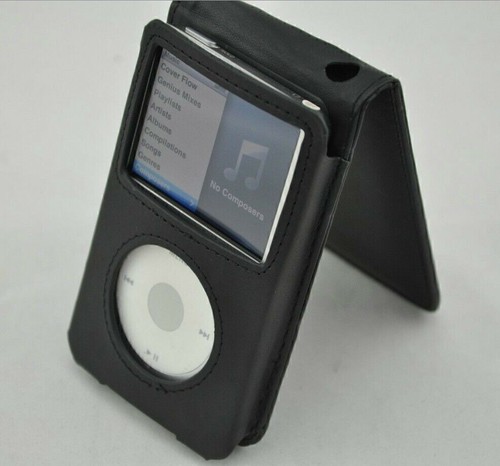 Black leather case - black, for