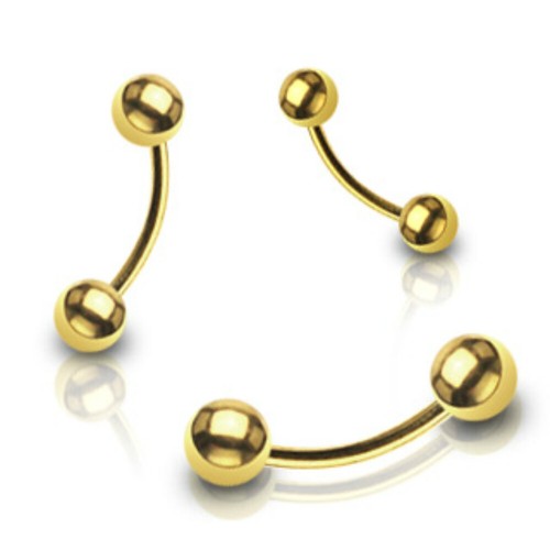 16ga 2mm 6mm curved - 1.2mm, gold