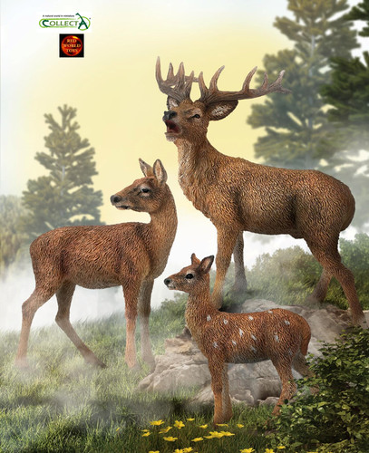 Red deer wildlife toy model - deer,