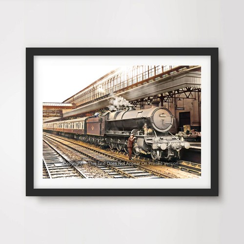 Steam train engine british art - steam,