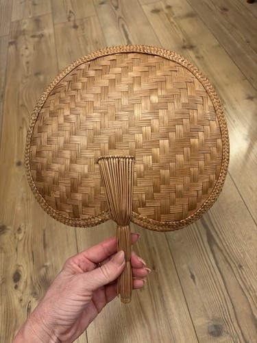 Vintage woven bamboo hand - vintage,