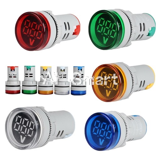 22mm led circular voltmeter - circular,