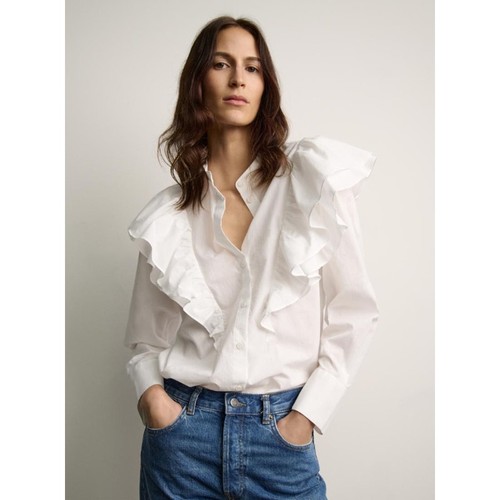 Zara ruffled blouse white nwt - white,