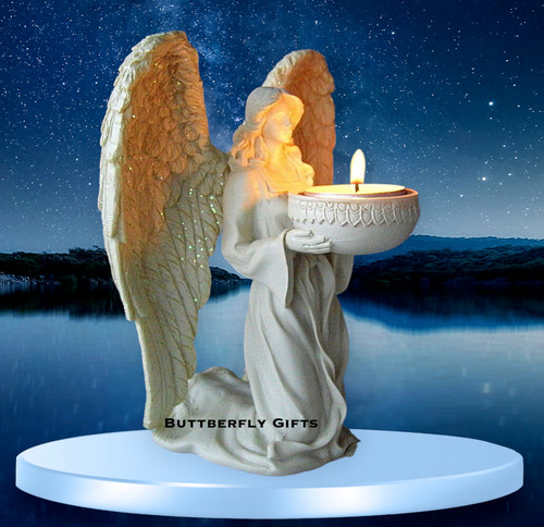 Kneeling angel tea light - kneeling,