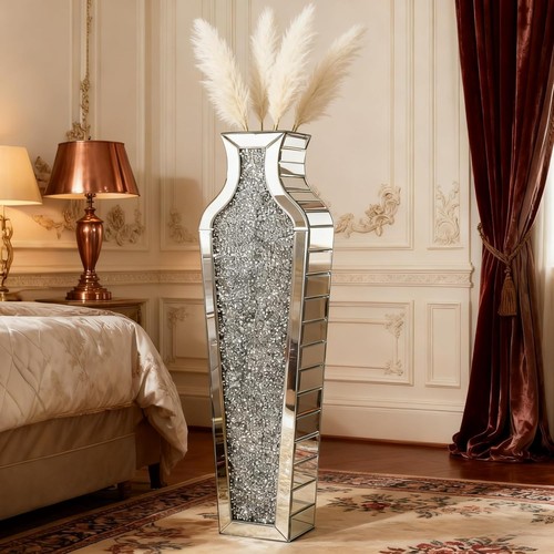 Crushed diamond floor vase - crushed,