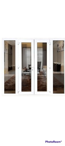 White upvc french doors - upvc, side