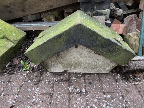 Stone gate post - caps, pair