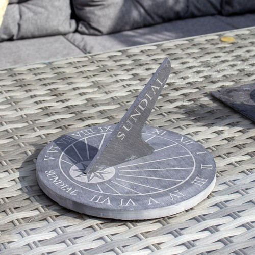 Round slate sundial natural - round,