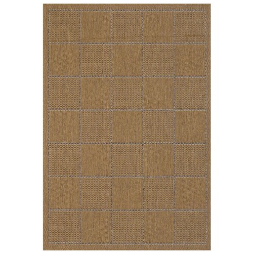 Flatweave checked natural rug - flatweave,