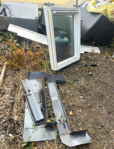Grey metal velux roof window - grey,
