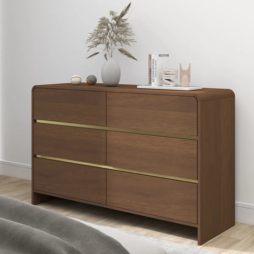 Walnut brown chest drawers - brown, of