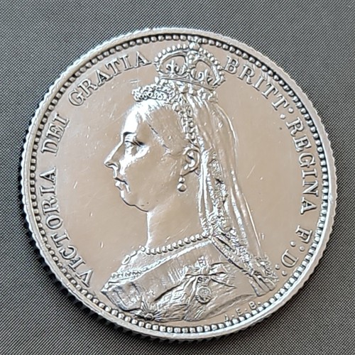 Sixpence 1887 queen victoria - sixpence,