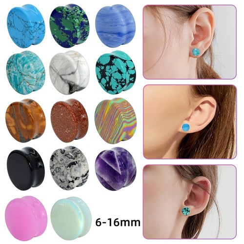 Pair natural stone - stone, plugs