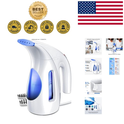 Blue portable garment steamer - garment,