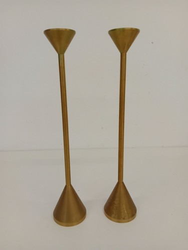Pair brass candlesticks - brass,