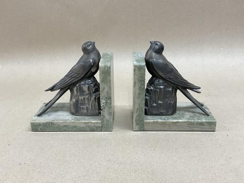 Pair art deco spelter and - art,