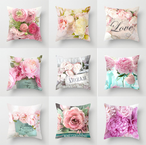 Peony flower polyester cushion - flower,