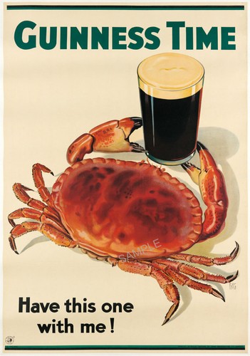 Vintage poster guinness crab - vintage,