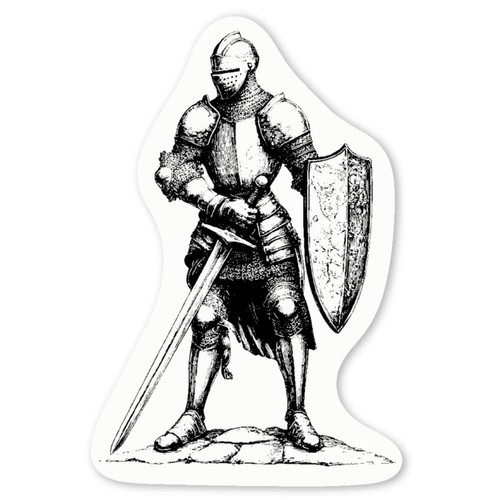 Knight standing decal - standing, '