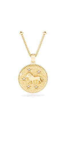 Zodiac leo necklace medallion - zodiac,