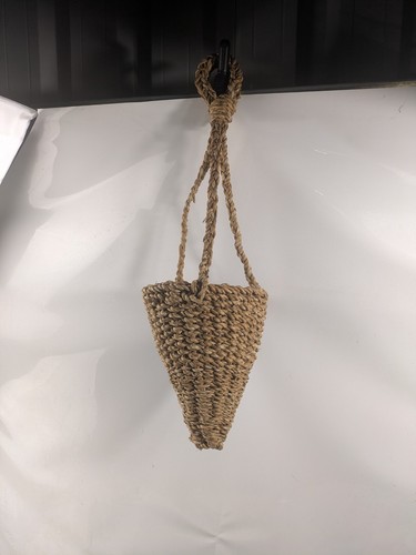 Vintage wicker hanging basket - wicker,
