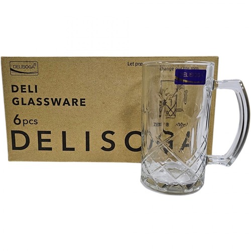 6pcs clear glass mugs large - glass,