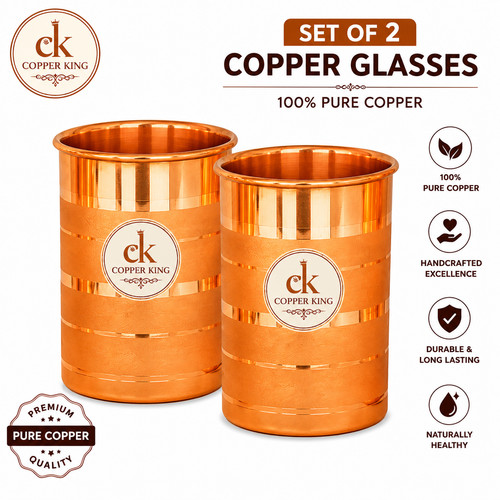 Pure copper water glass 300ml - water,