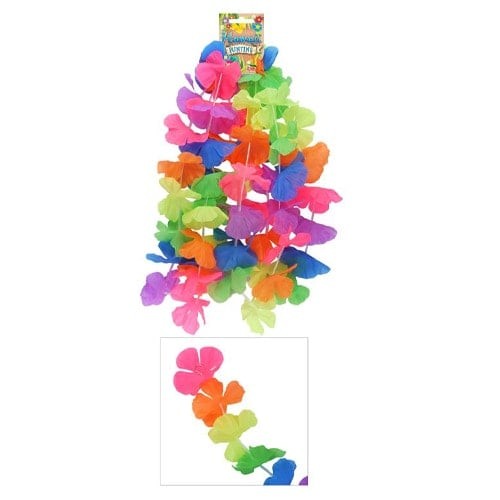 Neon rainbow hawaiian lei - neon,